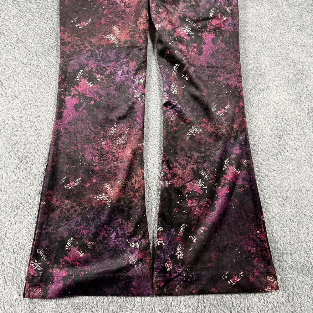 NWT Scotch & Soda Pants Womens 26/32 Purple Galaxy Wide Leg Flare Floral Bold - Picture 8 of 10